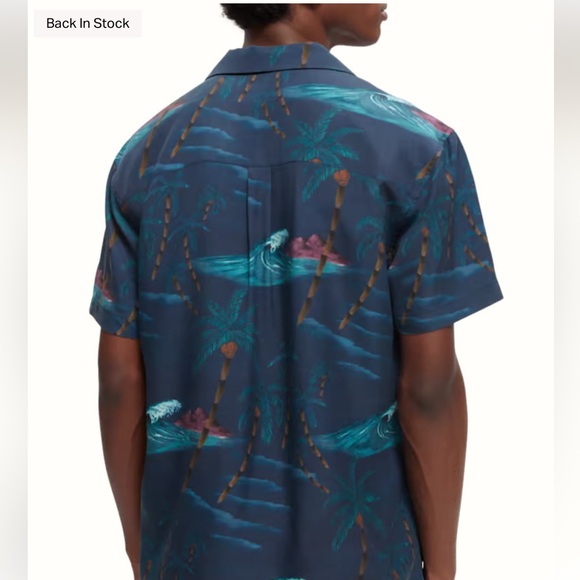 Scotch & Soda EUC Men Shirt Sleeve Button Down Hawaiian Print Shirt Size XL - Picture 3 of 10